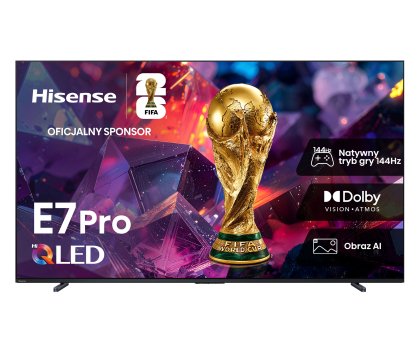 Telewizor 85" Hisense 100E7S PRO 100" 4K  QLED 144 Hz Smart TV Dolby Vision Atmos